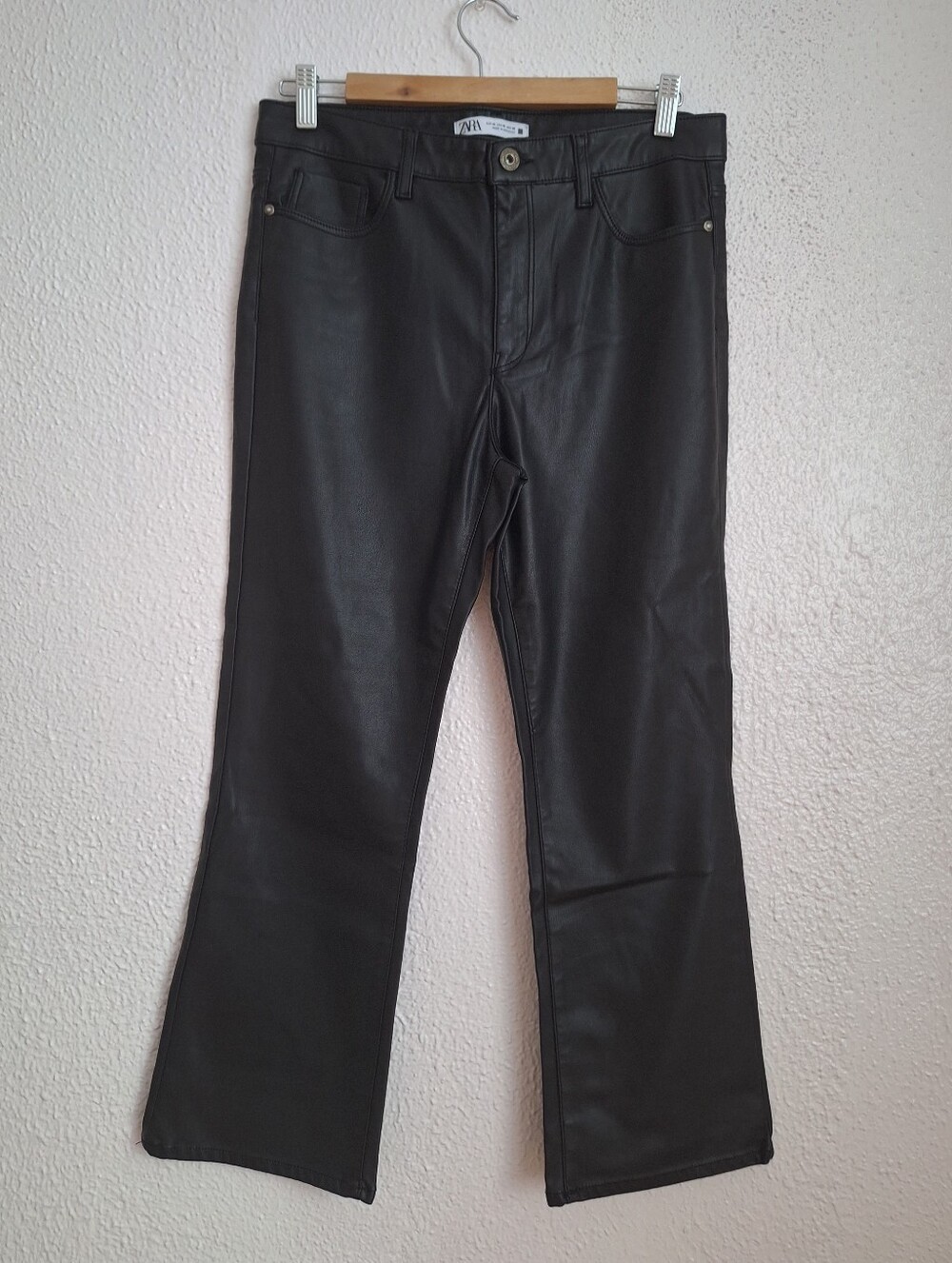 Zara Women’s Black Faux Leather Jeans